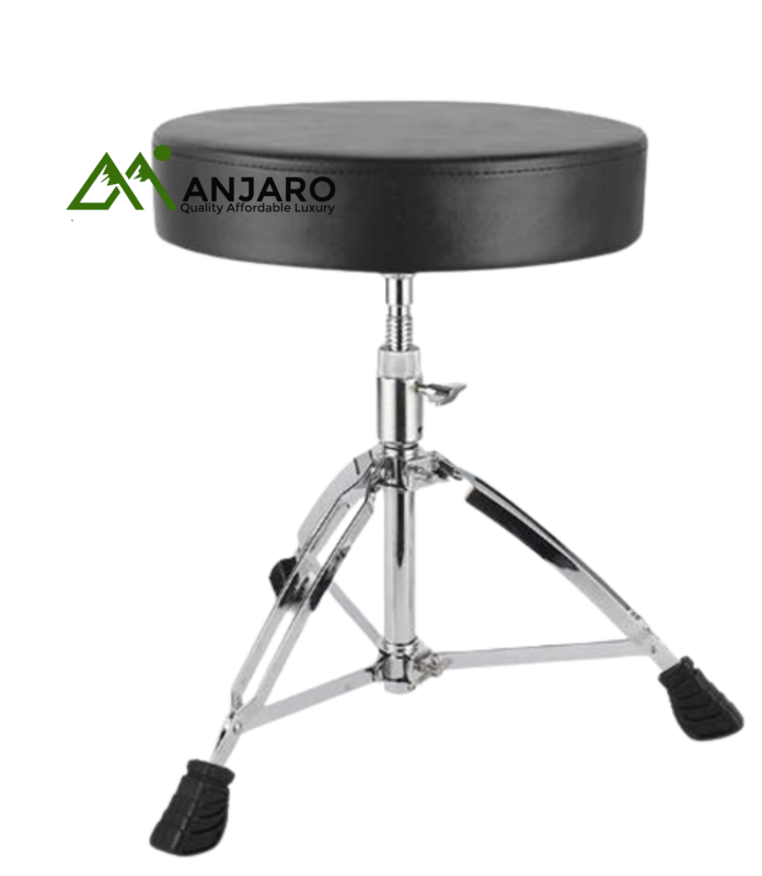 T-500 Large Round Face Drum Throne – 25mm Alloy Frame, Leather Sponge Seat, 50–68cm Adjustable Height