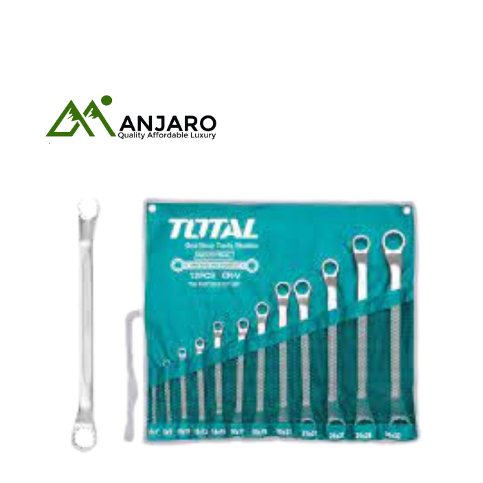 Total THT1024121 12 Pcs offset ring spanner set