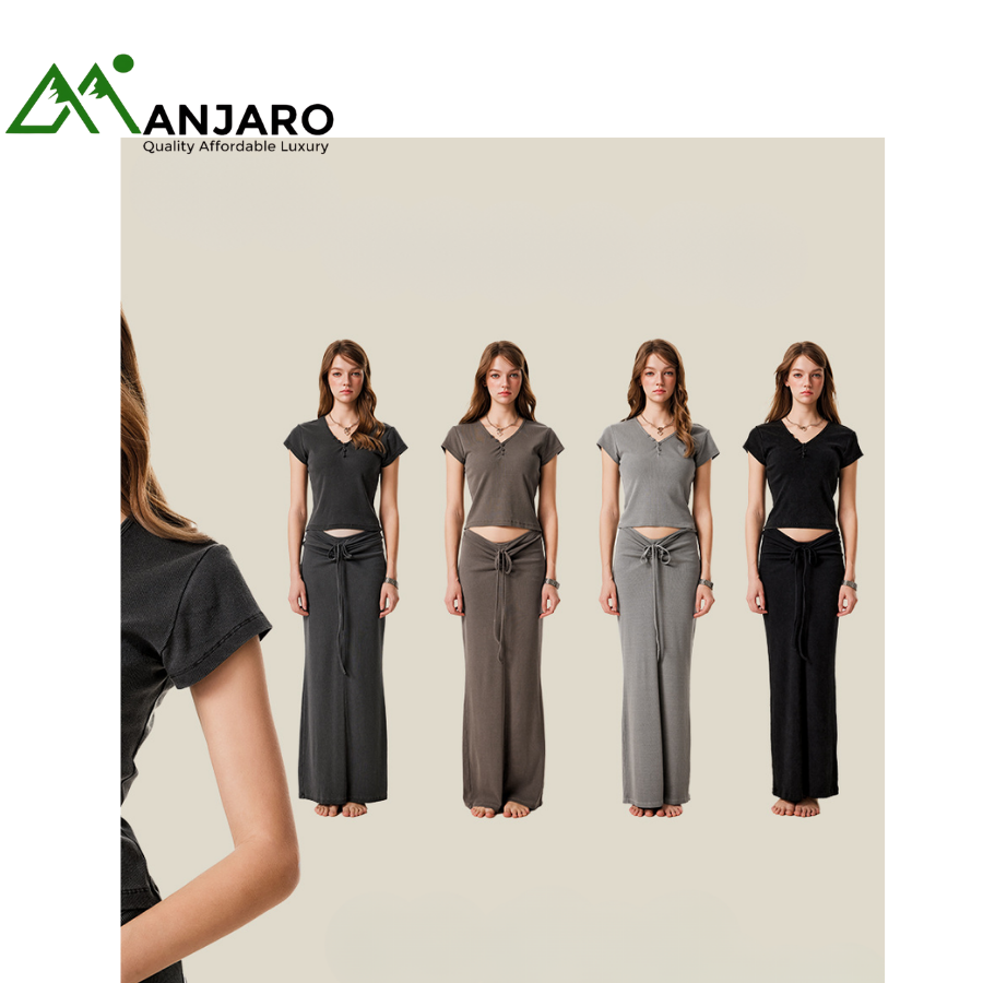 BE Women's Summer Retro V-Neck Slim Fit T-Shirt | Hot Girl Distressed Cotton Short Sleeve Cropped Top(Shipping Fee Included)