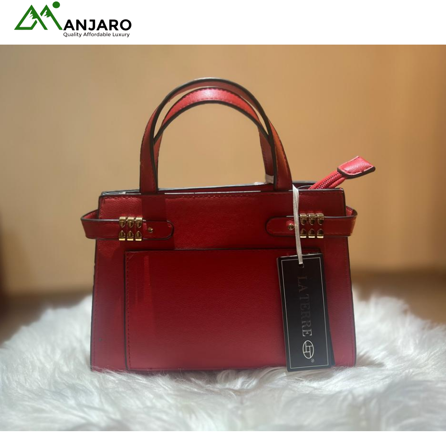 La Terre Red Leather Handbag for Women – Elegant, Durable & Stylish