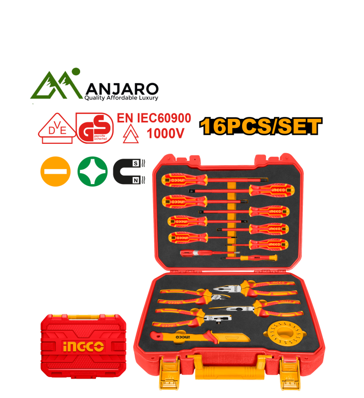 Ingco HKITH1601 16 Pcs insulated handtools set