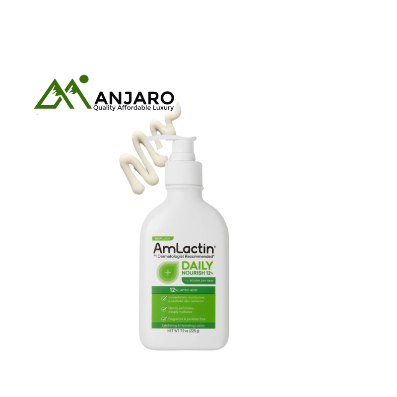 AMLACTIN 12% Lactic Acid Daily Moisturizing Lotion – 14.1 oz | Smooths Rough, Dry, Bumpy Skin