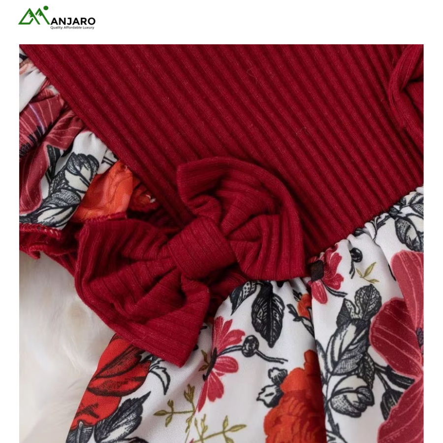 Summer Baby Girl Romper – Short Sleeve Floral Mini Dress Casual Outfit for Infants & Toddlers(Shipping Fee Included)