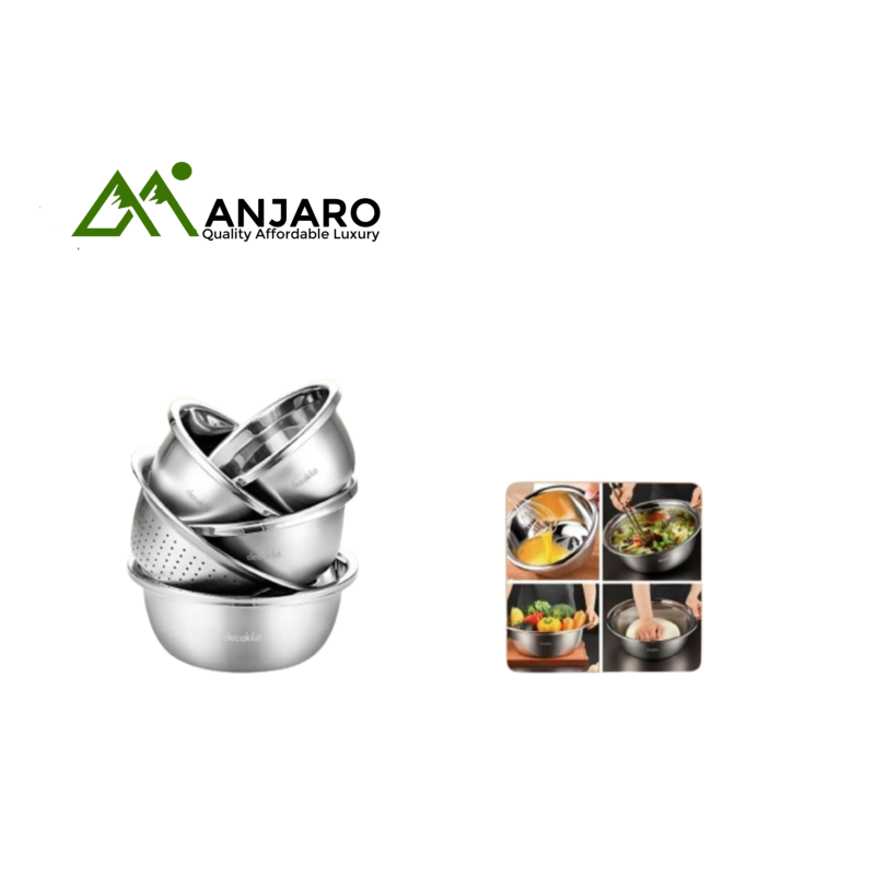 5pcs Stainless Steel Basin Set KMTT148M