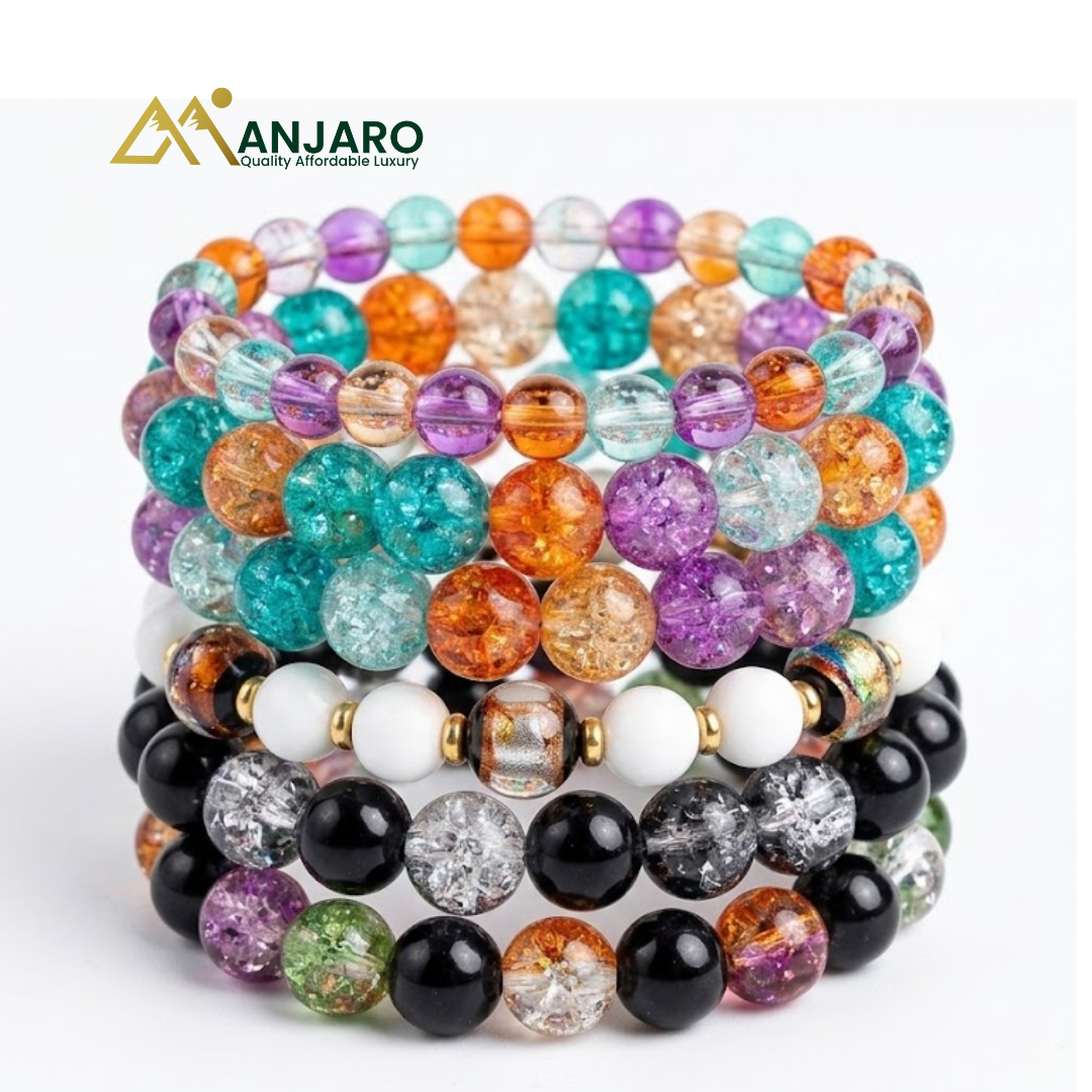 Artisan Beaded Multi-Tone Wrist-Strap – Radiant Prism Fusion