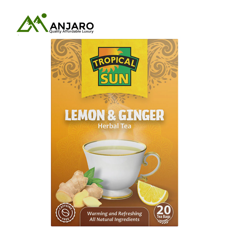 Tropical Sun Instant Lemon & Ginger Tea | Refreshing, Zesty, and Immunity-Boosting Beverage
