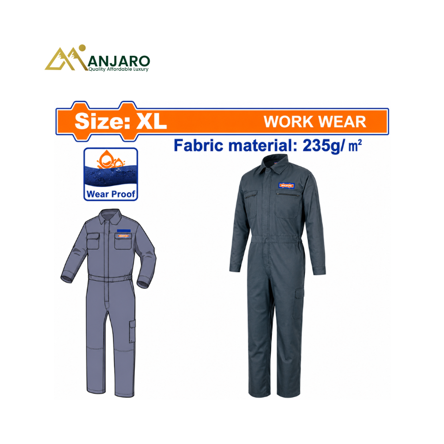 Wadfow Work Coveralls – Heavy Duty Industrial Boiler Suit – Polyester Cotton 235g – Size XL WUN2802.XL