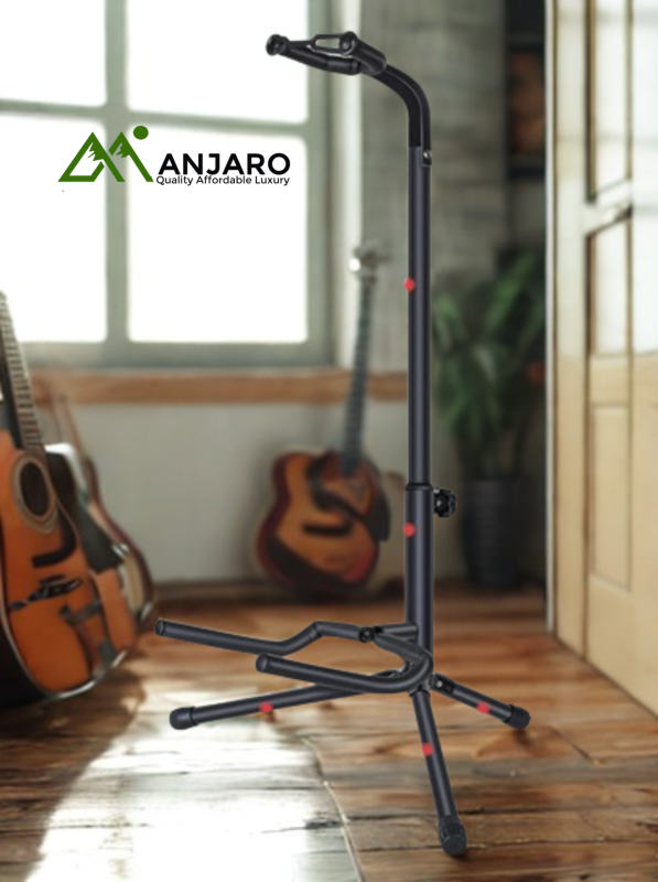 Folding Upright Guitar Stand – Adjustable Height, Multi-Instrument Support