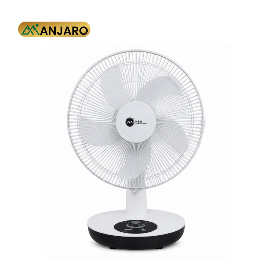 H&A Table Top Rechargeable Fan 16 Inch Portable Cooling Fan  H&A-215-16