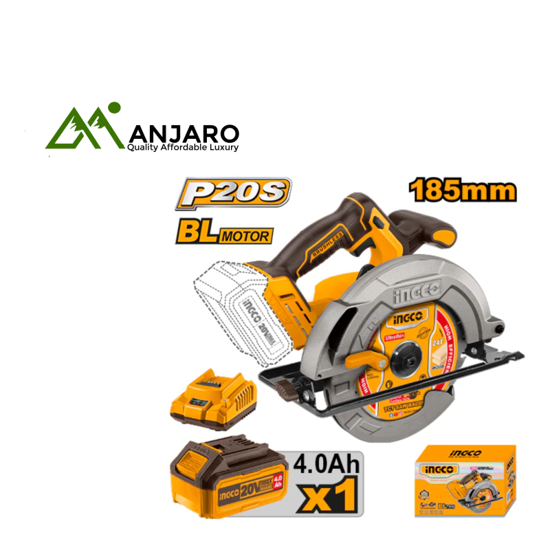 CSLI18513 – 20V Cordless Circular Saw | 185mm Blade, Brushless Motor, Adjustable Bevel & Depth