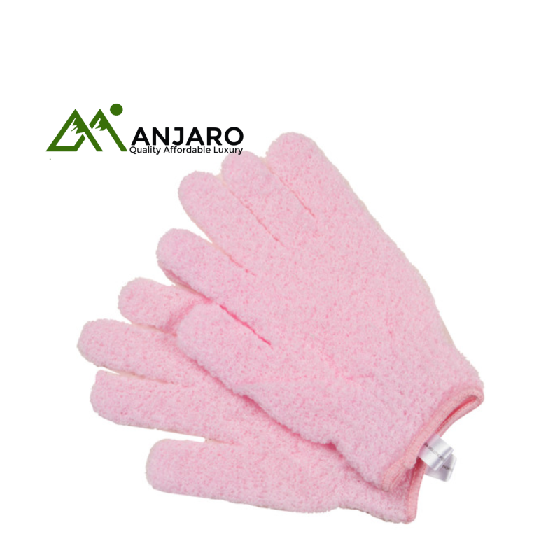 AOA Studio Exfoliating Bath Gloves – PINK (Pair) | Moderate Exfoliation & Pore Cleansing