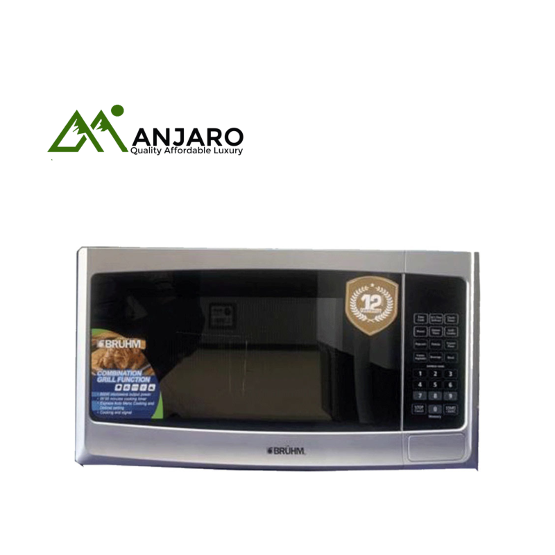 Bruhm BME-25GMSH 25L Digital Microwave Oven with Grill – Sleek Silver Design for Versatile Cooking