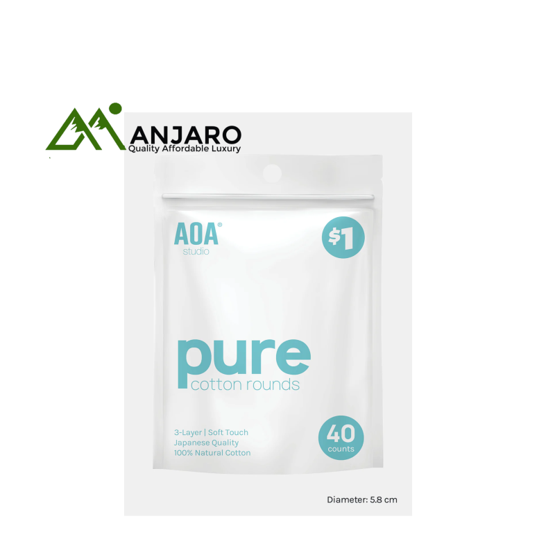 AOA Pure Cotton Squares – 40‑Count Lint‑Free Premium Japanese Cotton for Gentle Skincare