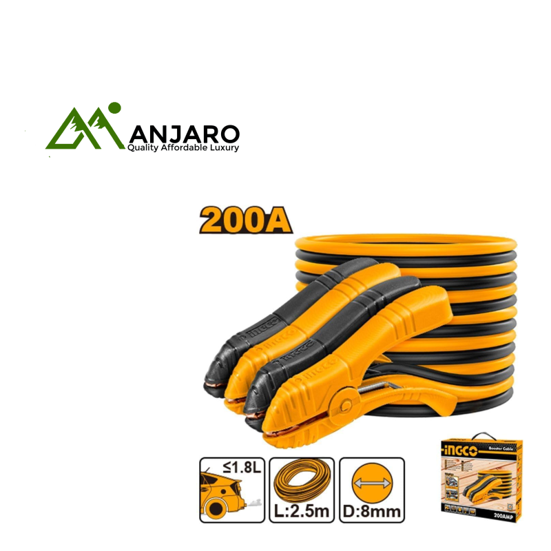 HBTCP2001 200AMP Booster Cable 2.5m – Reliable Jump Starter Cable for Cars (≤1.8L Engine)