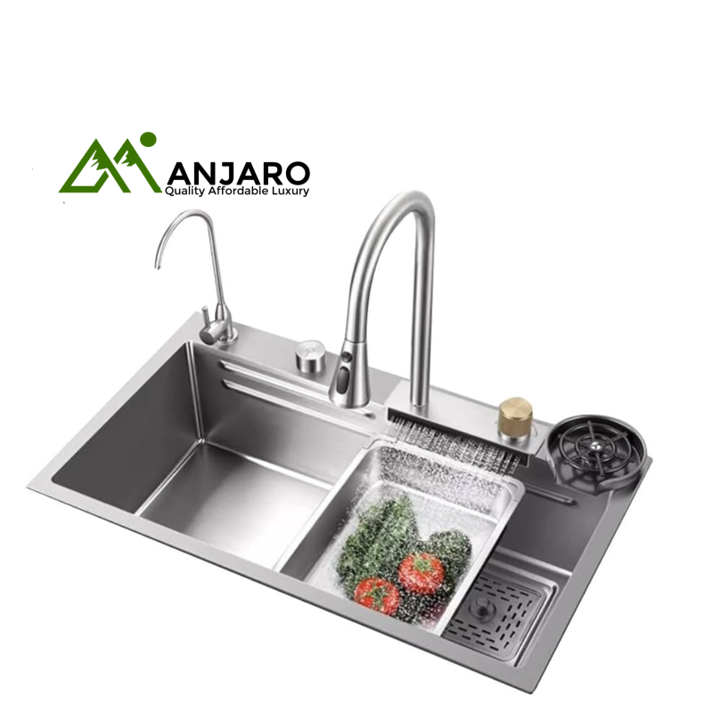 Feiyu Stainless Steel Kitchen Sink – 74×45 cm Single Bowl with Drainer