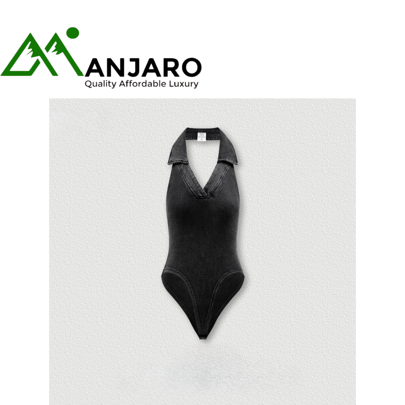 BE Women’s Solid Color Halter V-Neck Bodysuit