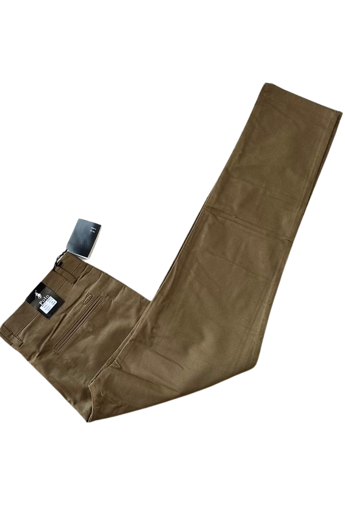 Non-Stretch Khaki Trousers – Durable Cotton Pants for Men, Structured Fit & Smart Everyday Style