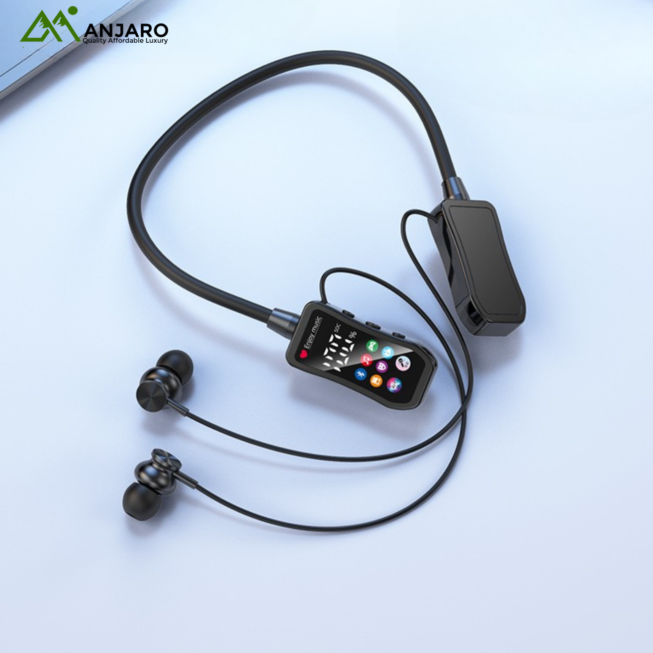 New Digital Display Neckband Wireless Bluetooth Ear-Hook Headphones