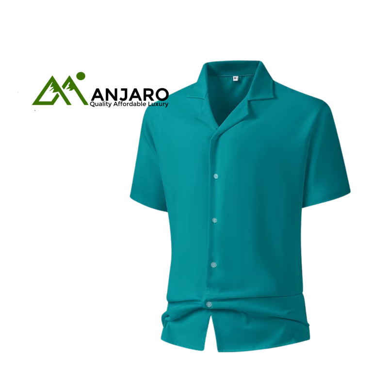 Men’s Breathable Casual Short-Sleeved Shirt – Lightweight Solid Color Versatile Summer Top