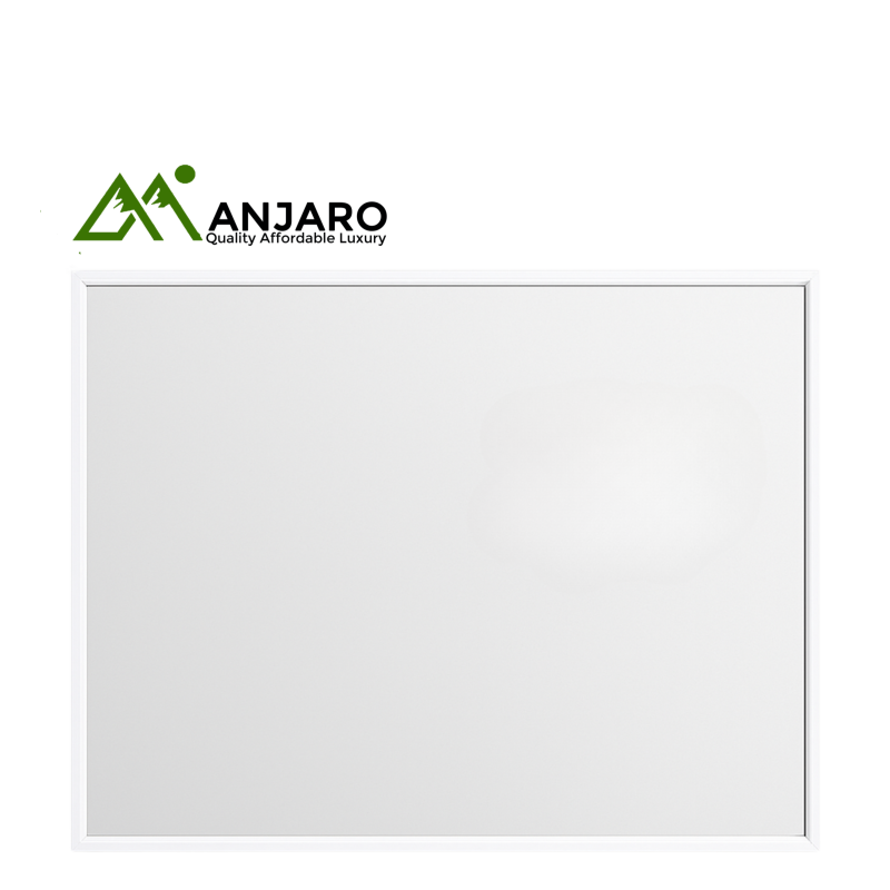 TUK Wall Mirror 002-60×40 – White Frame, Modern Rectangular Bathroom & Bedroom Mirror