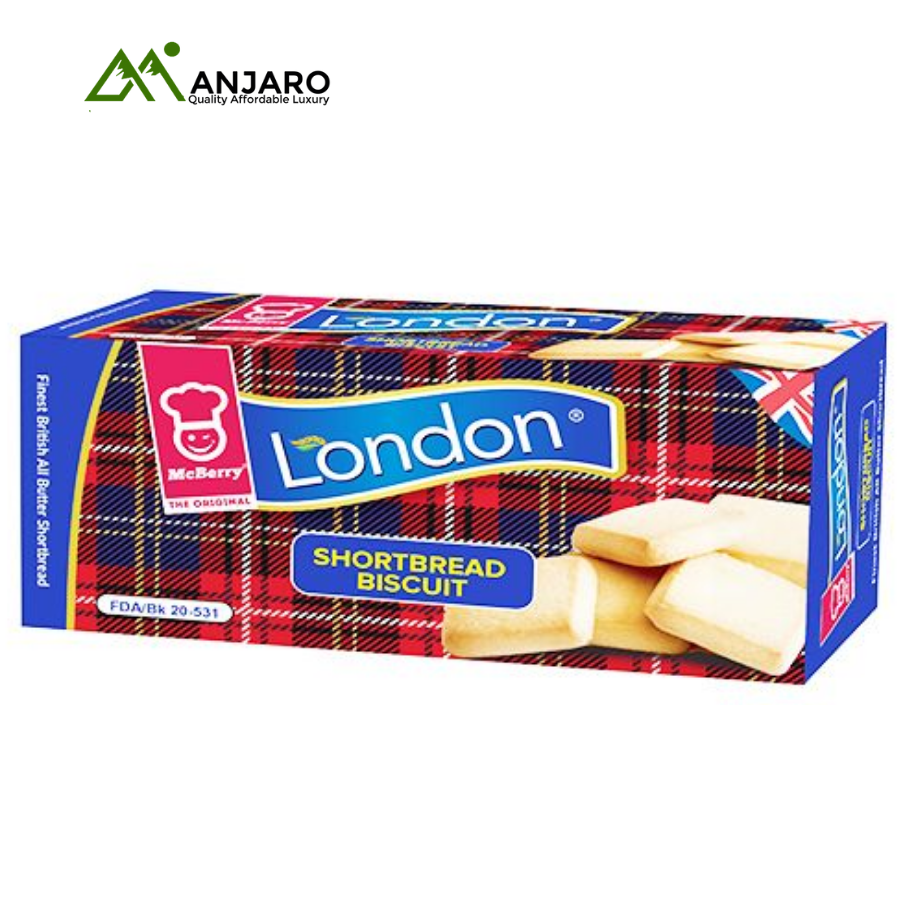 McBerry London Shortbread Biscuit – Rich, Buttery Biscuit Delight for Snacking & Gifting (Bulk Pack)