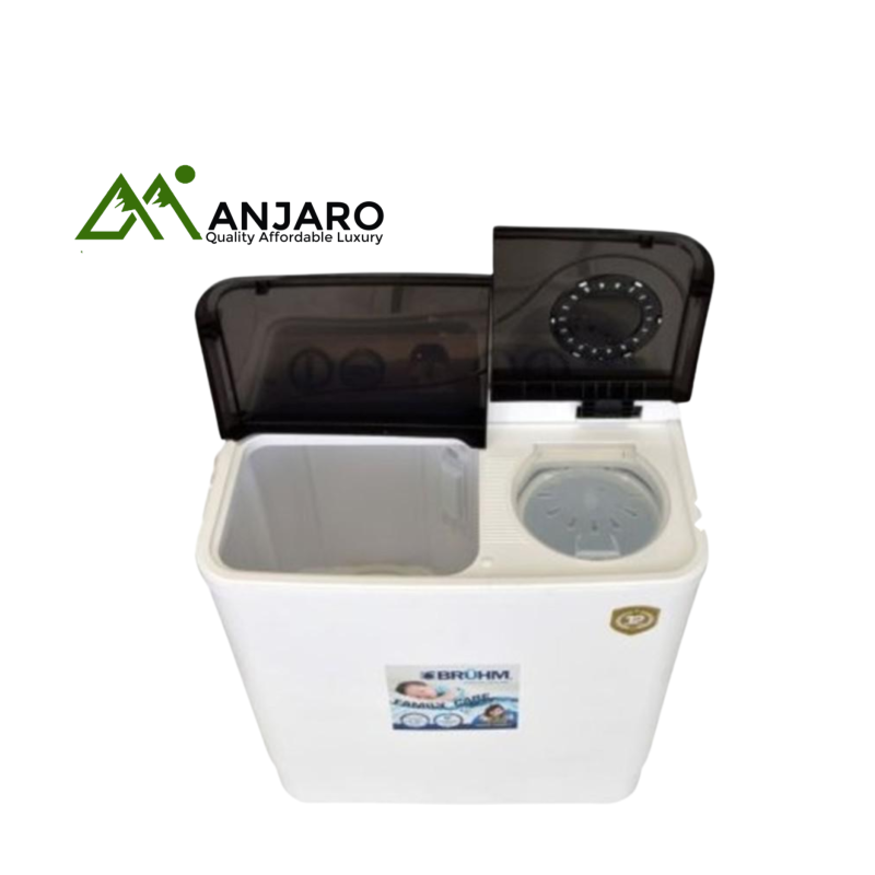 BRUHM BWT-070G Twin Tub Washing Machine – 7KG, Semi-Automatic