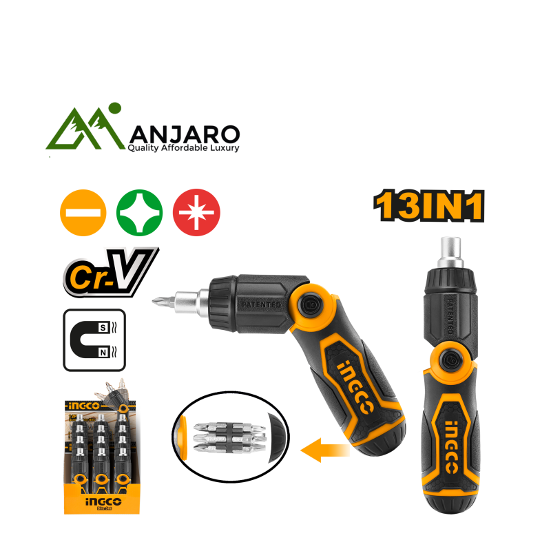 Ingco AKISD1208 13 In 1 ratchet screwdriver set