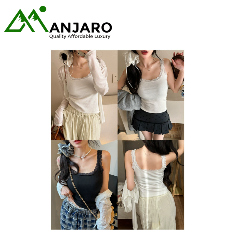 Zi Rui Women’s Lace Trim Modal Camisole (Shipping fee included)