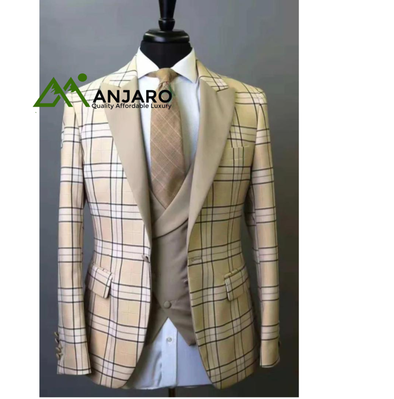 Premium 3-Piece Suit – Tailored Fit, Elegant Design with Blazer, Vest & Trousers