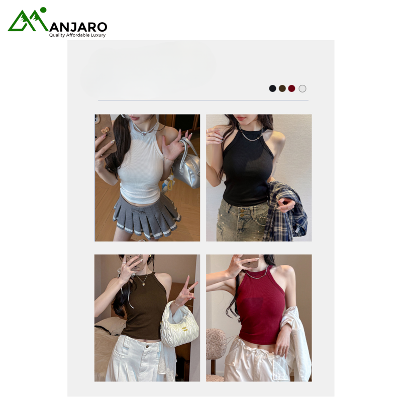 Summer Halter Neck Camisole for Women with Built-in Bra Pads (Shipping fee Included)