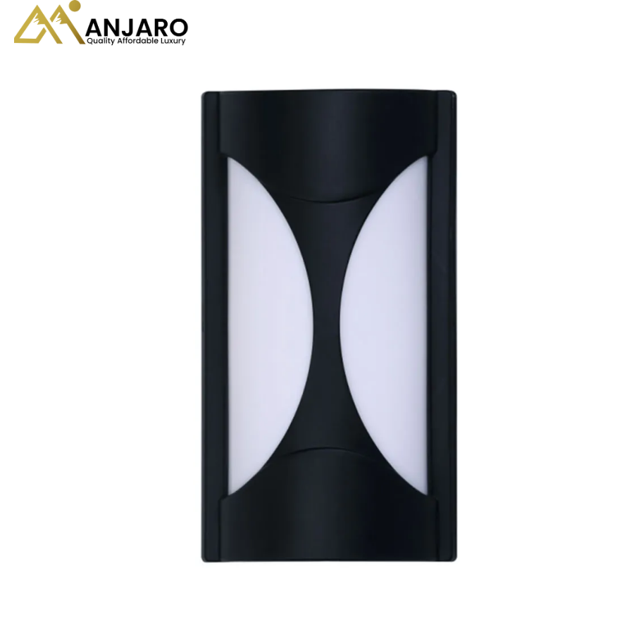 Hourglass Black Plastic LED Outdoor Wall Light 24W Cool Daylight