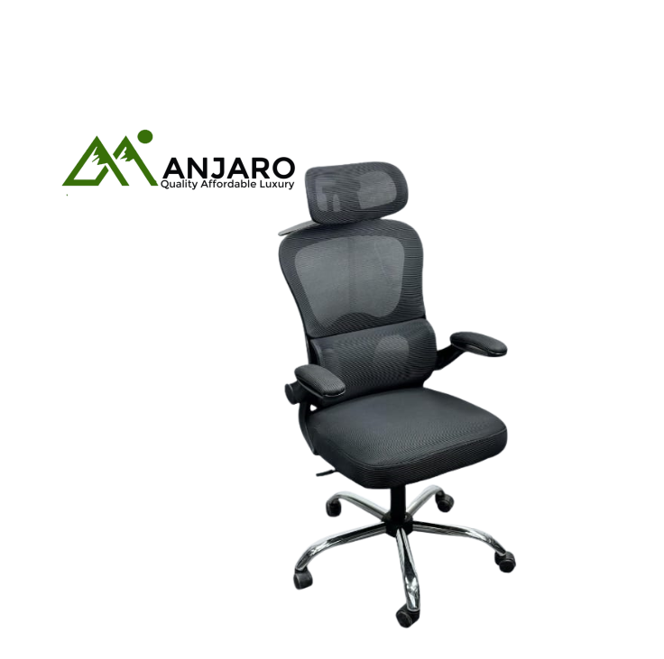 Ergonomic Mesh Office Chair with Headrest – Adjustable Support & Breathable Back | Comfort for Long Hours