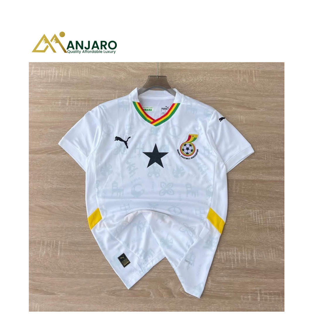 Ghana Black Stars Home Jersey – White | Premium Football Shirt, Lightweight & Breathable