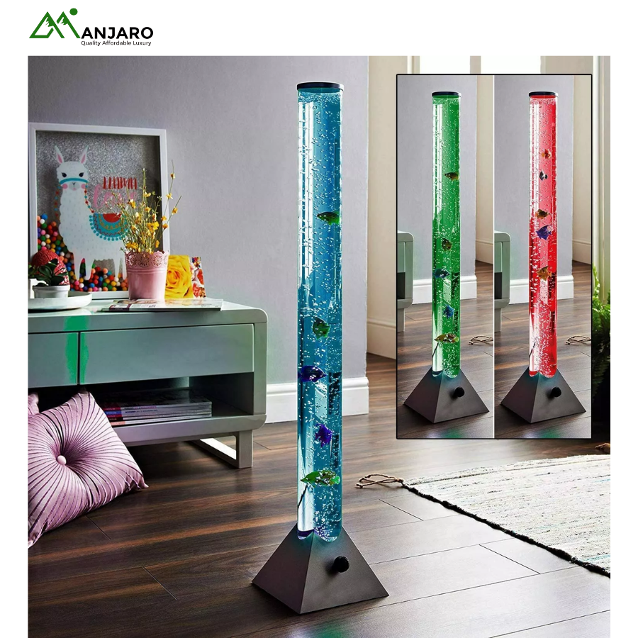 Fish Bubble Tube Floor Lamp | 90cm Height | Sensory Home Decor with Color-Changing LED