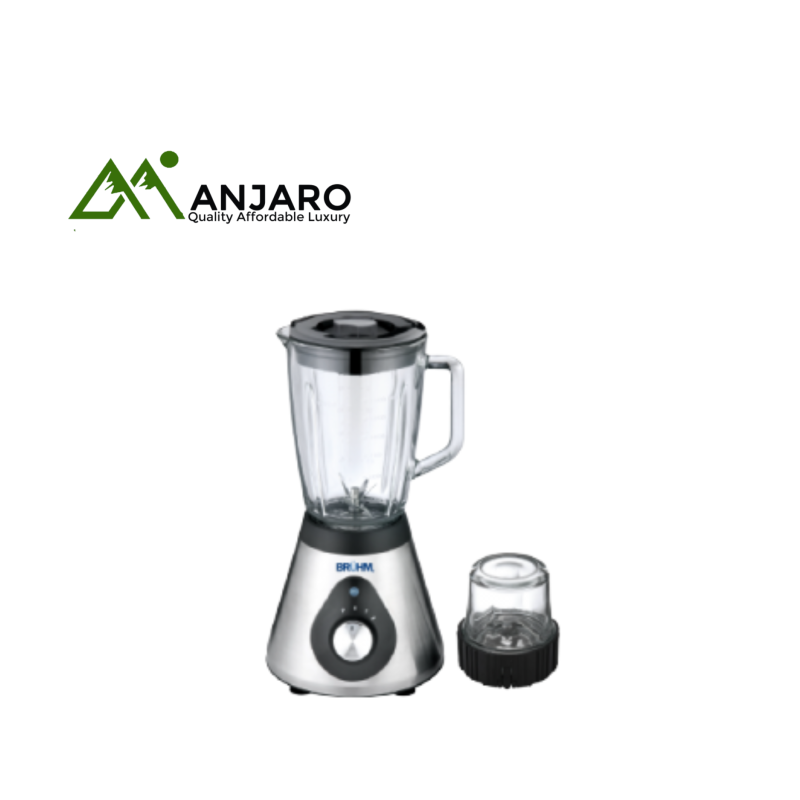 BRUHM Blender BBP-1535ARW – 1.5L, 350W Copper Motor, 2-Speed Control, White Base with Grinder