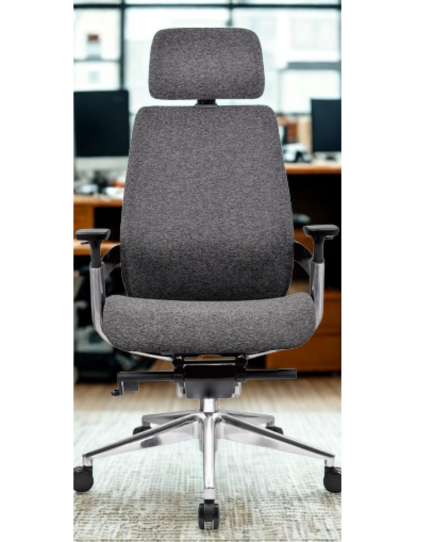 Advanced Ergonomic Task Chair – 3D Armrests, Aluminum Base, Lockable Lift & Smooth PU Wheels-G-EC-018-BK-A