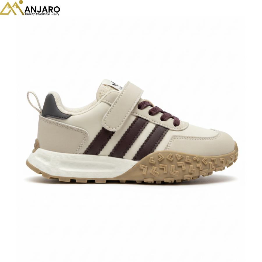 UrbanTrail Boys Sport Sneakers – Beige & Brown