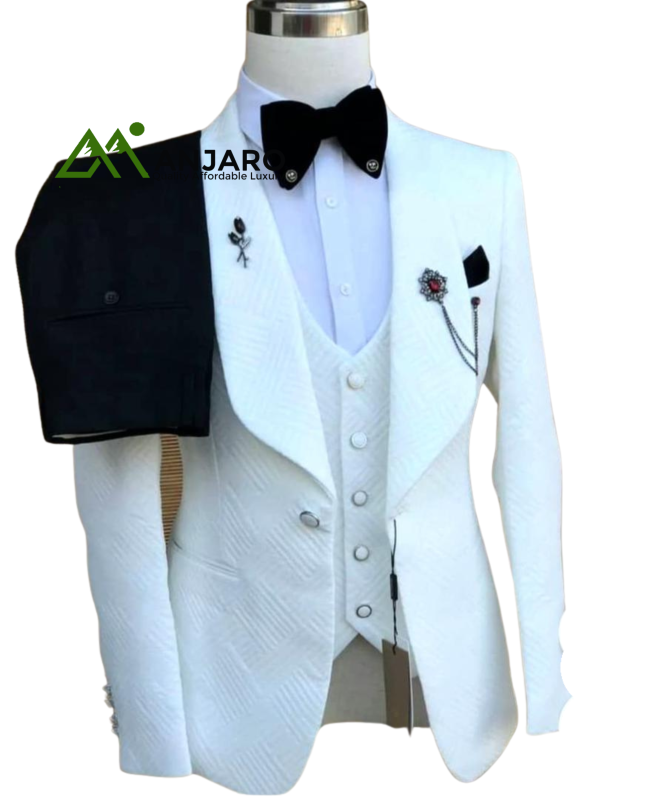 Quality White 3PCS Suit – Tailored Fit, Premium Fabric, Elegant Look for Formal & Special Events