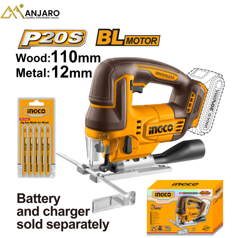 INGCO  Cordless Jig Saw – 20V CJSLI1008