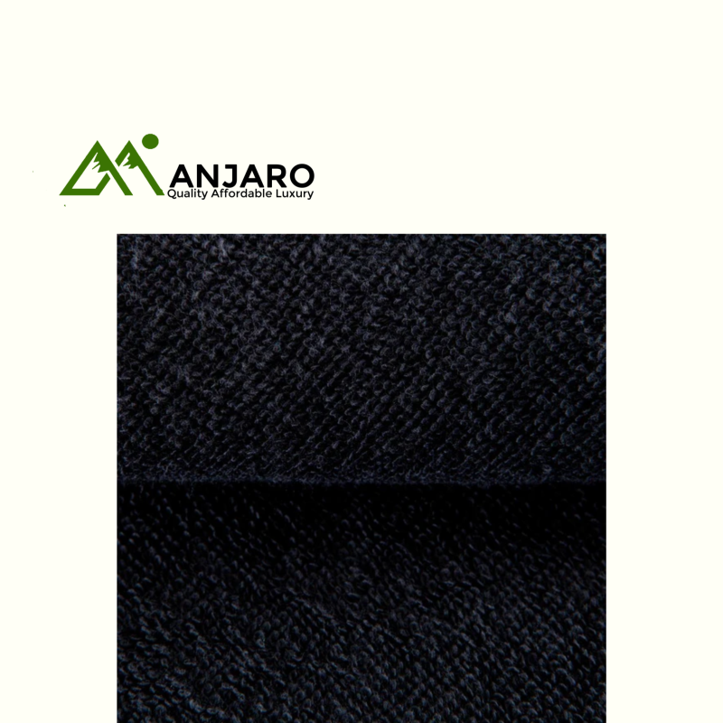 90 x 50 cm Cotton Fitness Towel – Black | Lightweight, Absorbent & Soft Gym Essential