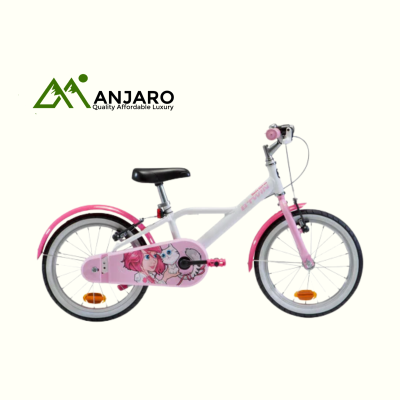 16-Inch KIDS BIKE 500 – Pink | Safe & Adjustable Bicycle for 4–6-Year-Olds with Stop Easy Brakes