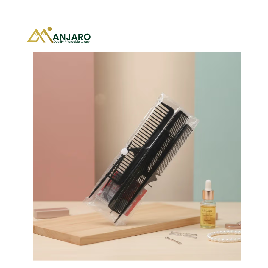 10 Pieces Comb Set | Professional Hair Styling & Detangling Comb Kit for Salon Hairdressing and Grooming