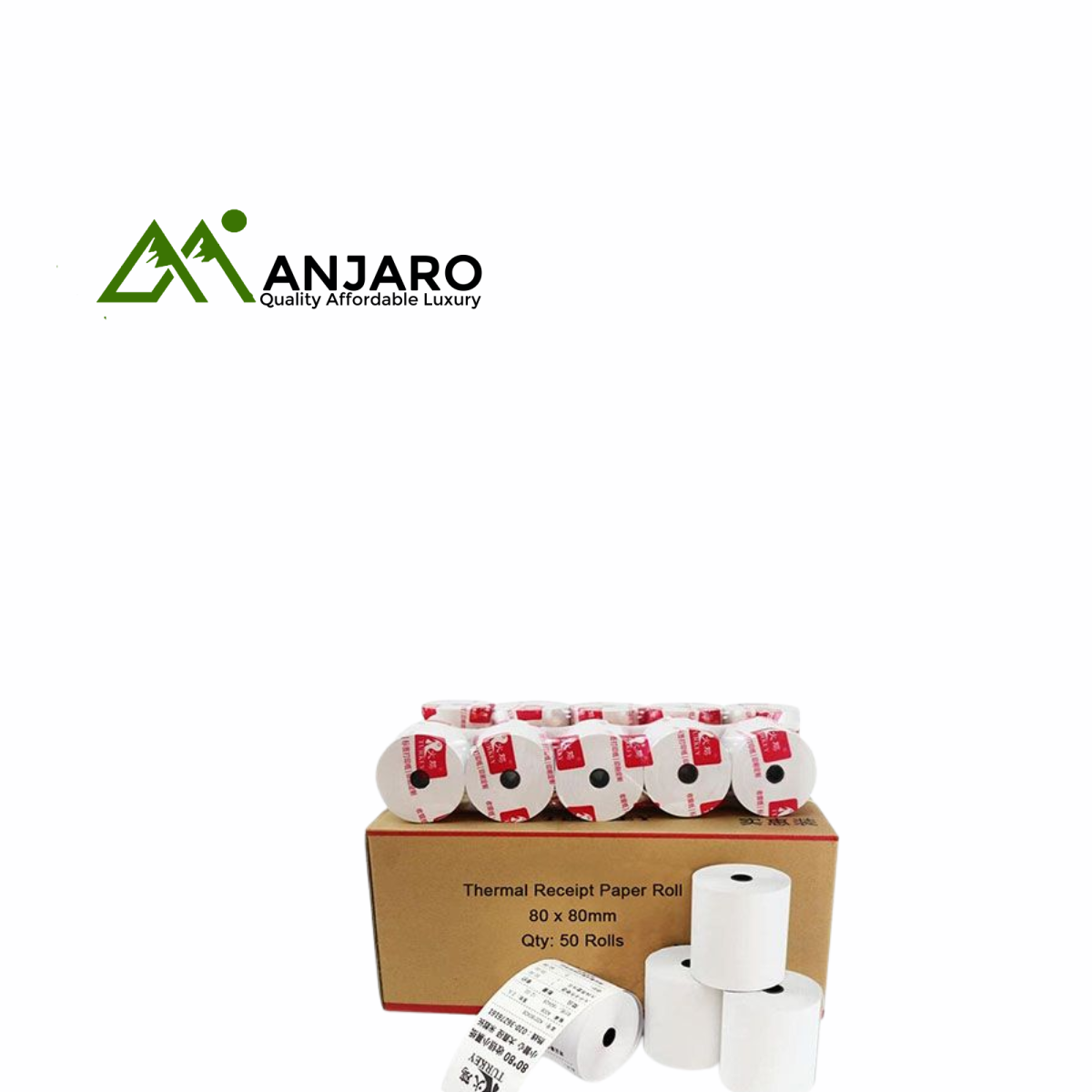 Thermal Receipt Paper Roll – 80 x 80mm, High-Quality Print, BPA-Free, For POS Printers – White 50 pcs/Box