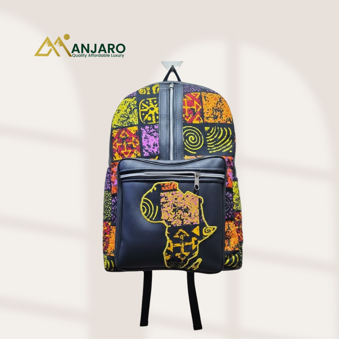 Artisan Heritage Africa Map Backpack – Radiant Batik Fusion