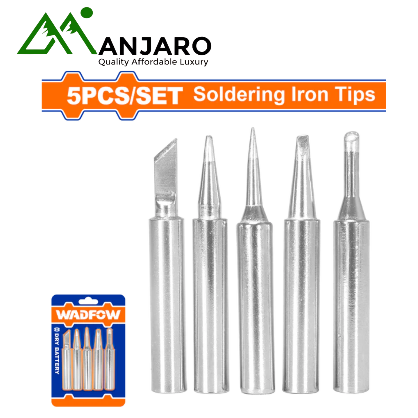 WEL8943 5Pcs Copper Soldering Iron Tips