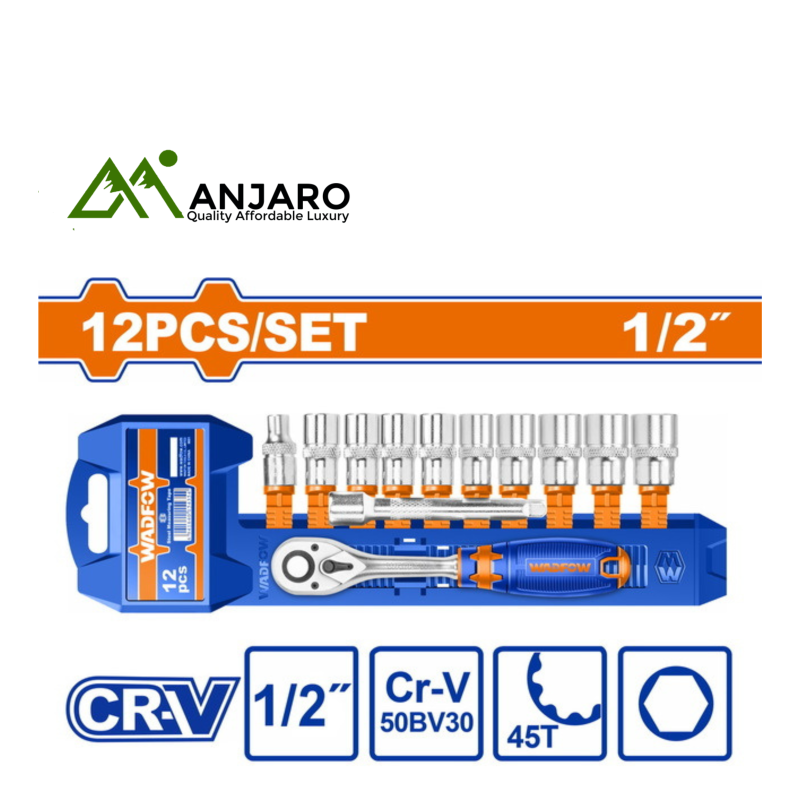 Wadfow  12 Pcs 1/2" Socket Set WST2212