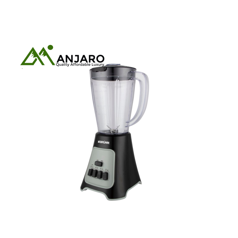 BRUHM Blender BBP-15400PPB – 1.5L, 3 Speeds, 400W Copper Motor, Sleek Black & Silver Design