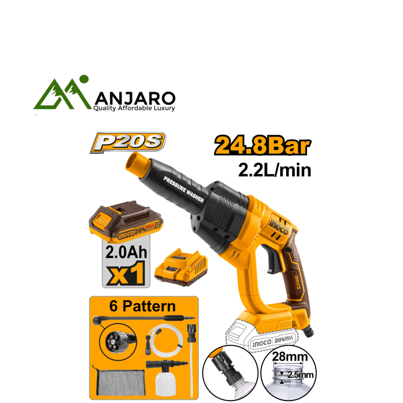 Ingco CPWLI20082 Cordless pressurewasher