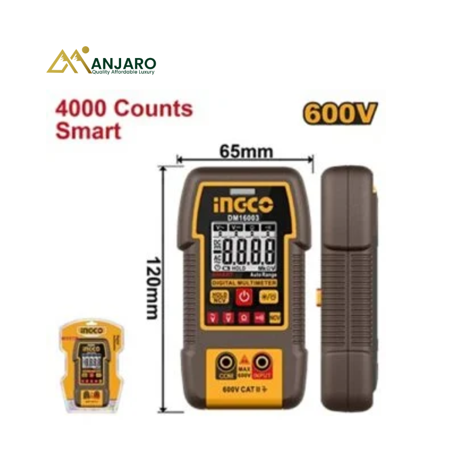Ingco Smart Digital Multimeter – True RMS 4000 Counts Auto-Ranging Electrical Tester DM16003
