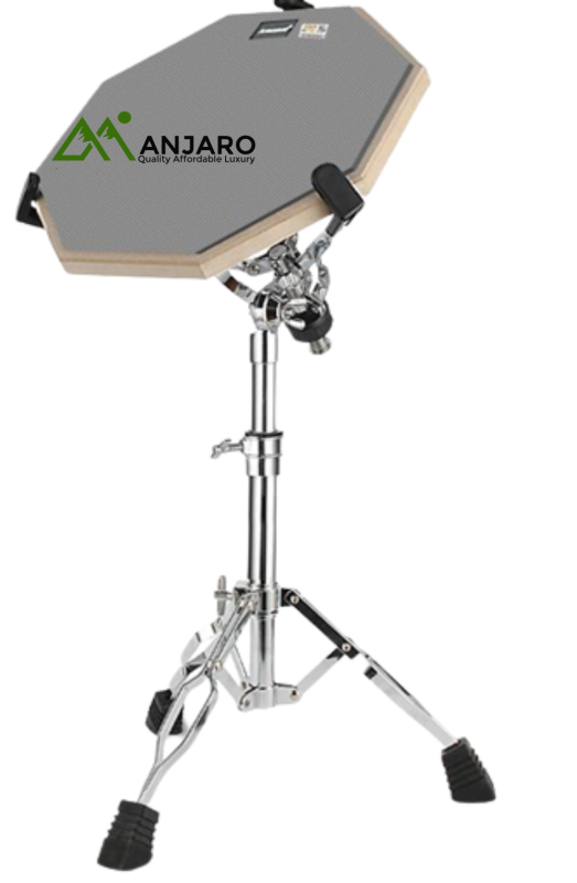 12” Dumb Drum Practice Kit with Stand – 30cm Pad + 60cm Adjustable Stand | Quiet Rebound, Real Feel for Home Drumming